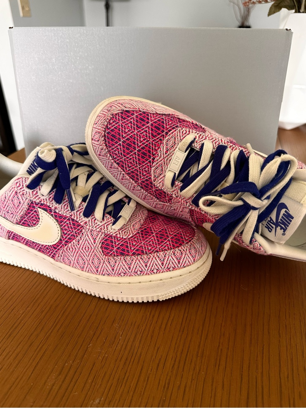 Nike Air Force 1 low l “Woven Together” Low-Top Sneakers. Pink/concord